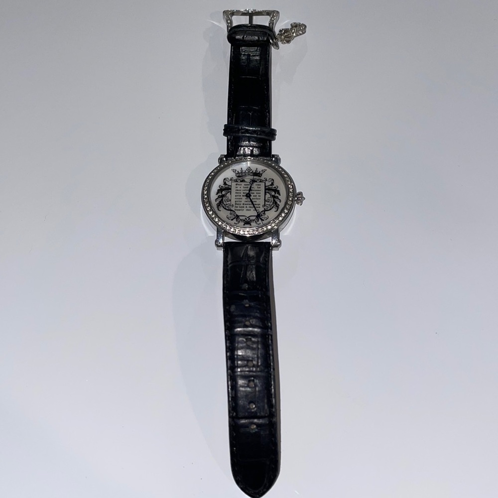 🖤Juicy Couture Black Leather & Rhinestone Watch🖤